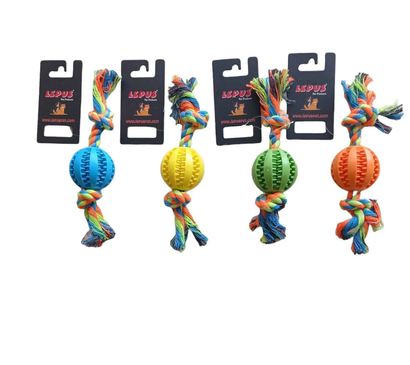 Lepus Köpek Oyuncak Kauçuk Tırtıklı Toplu Diş İpi 22CM