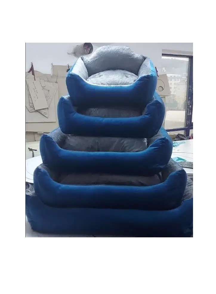 Lion Kadife Köpek Yatağı Mavi No:5 8978-A