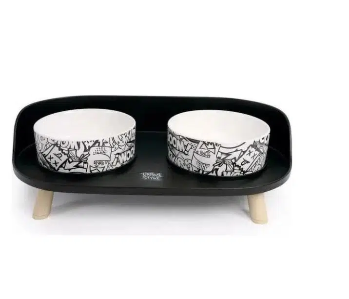 M-PETS ALTITUDE STANDLI İKİLİ MAMA KABI BLACK 10554199