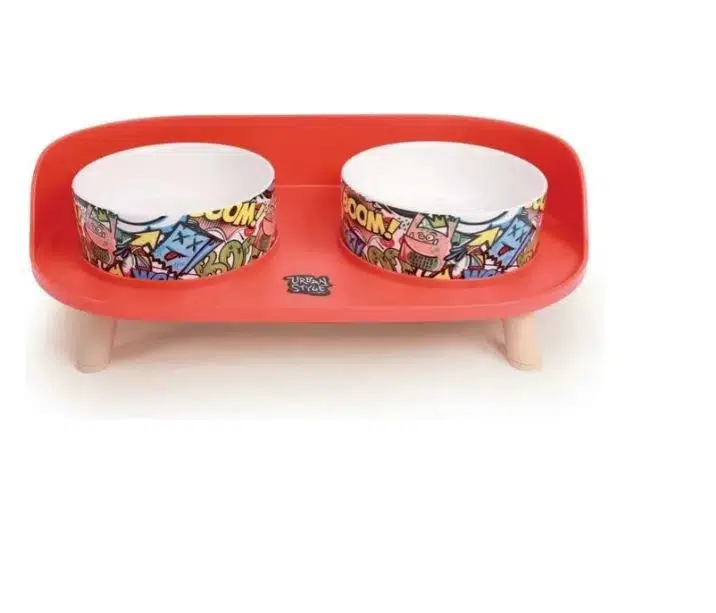 M-PETS ALTITUDE STANDLI İKİLİ MAMA KABI RED 10554099