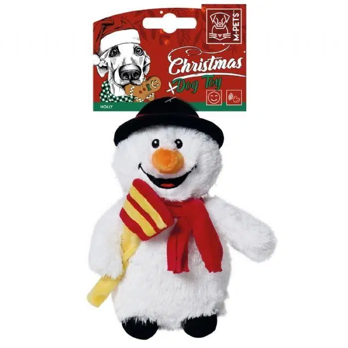 M-Pets Christmas Holly Peluş Kardan Adam Köpek Oyuncağı 20x10x7cm