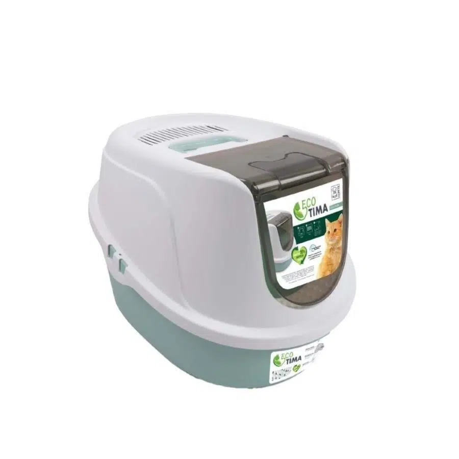 M-PETS ECO TIMA KAPALI KEDİ TUVALETİ M YEŞİL 20117399