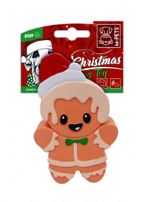 M-Pets Gingerbread Noel Plastik Köpek Oyuncağı 8cm