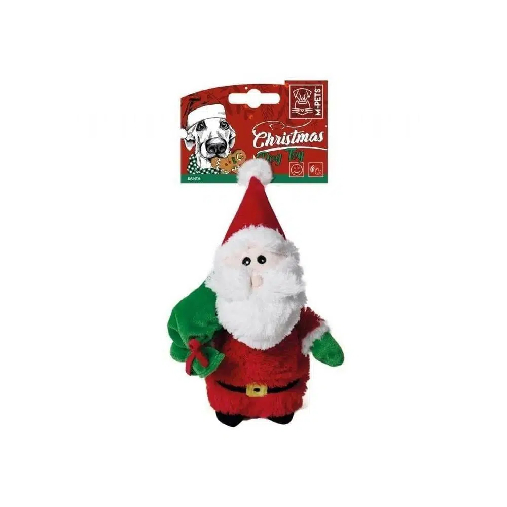 M-Pets Santa Christmas Peluş Noel Baba Köpek Oyuncağı