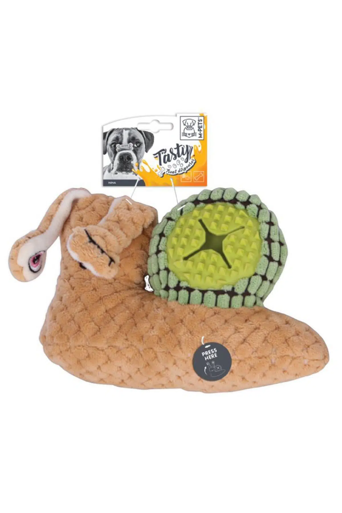 M-Pets Snail Nina Ödül Hazneli Peluş Köpek Oyuncağı 23,5x15cm 10639199