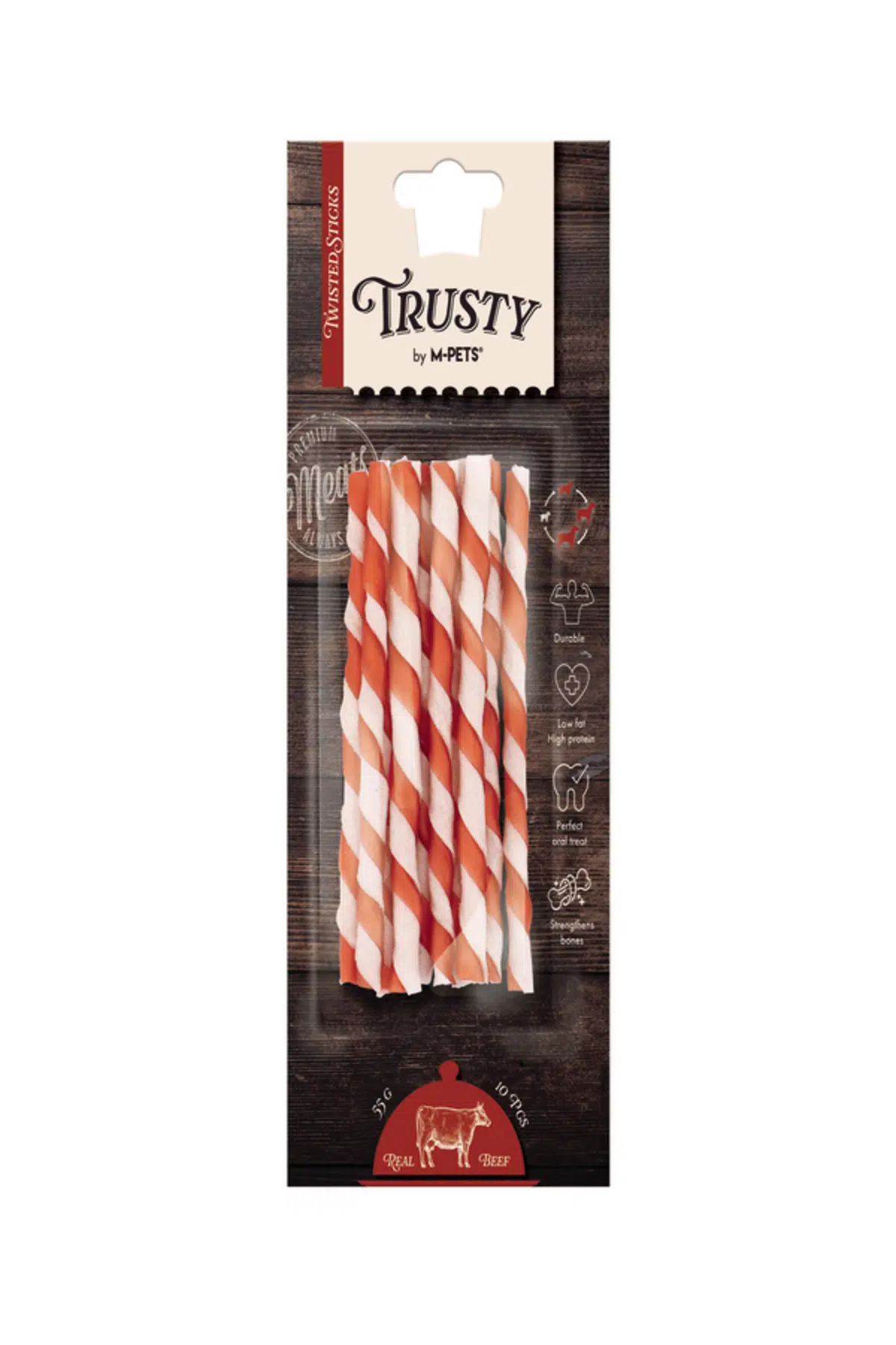 M-pets Trusty Sığır Eti Sarlı Köpek Ödül Kemiği 10Lu 55GR/12,7CM