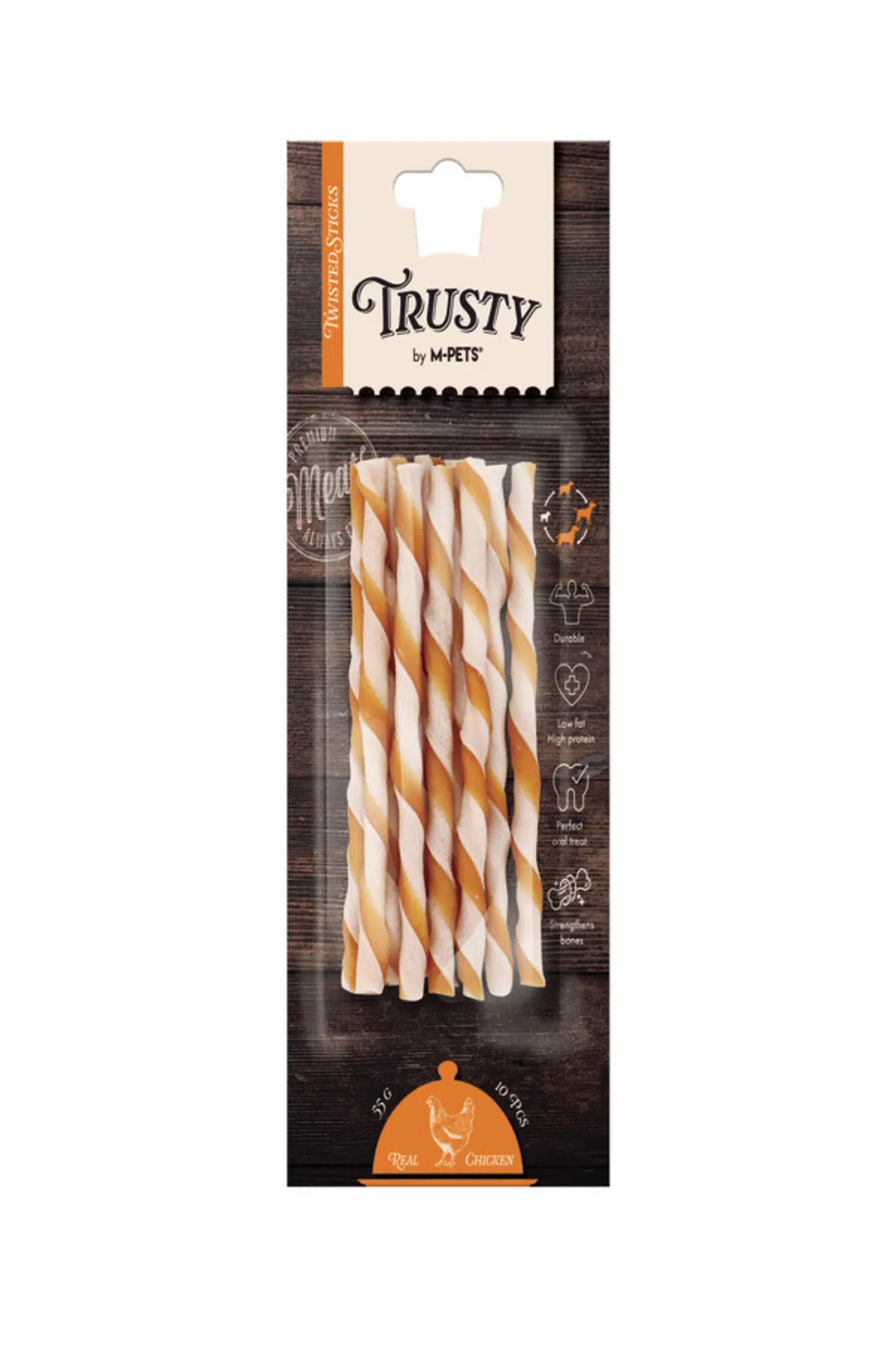 M-pets Trusty Tavuk Sargılı Köepk Ödül Kemiği 10Lu 55GR/12,7CM