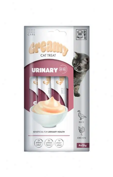 M-PETS Urinary Ördekli ve Tavuklu Kısır Kedi Sıvı Kedi Ödül Maması 4X15gr