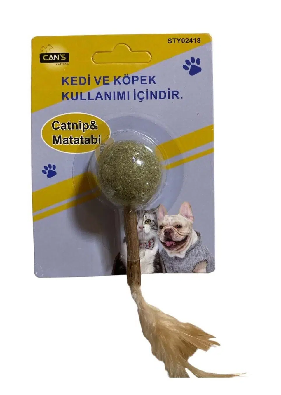 Matatabi çubuklu tüylü catnip topu STY02418