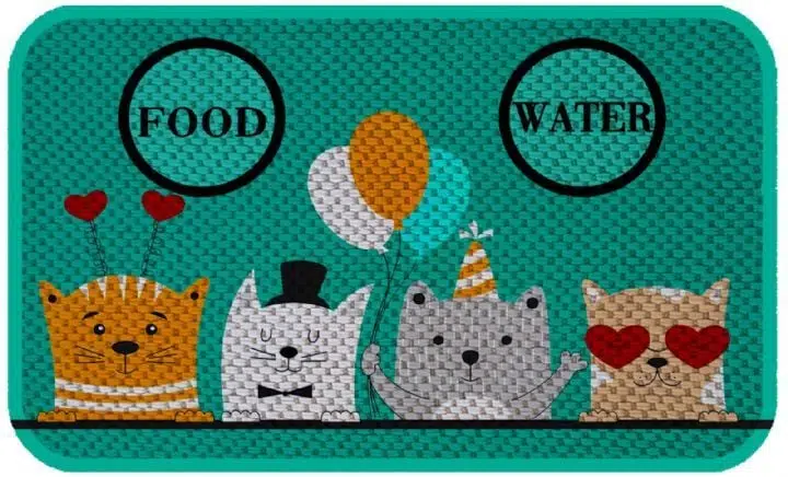 Maxi Life Büyük Boy Baskılı Mama Kabı Altlığı Jüt Paspas Amerikan Servis 43X75