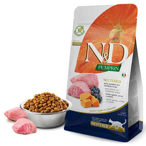 N&D Kuzu Etli Balkabaklı Kısırlaştırılmış Kedi Maması 1.5KG