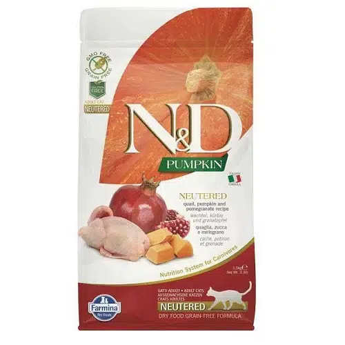 N&D Pumpkin Tahılsız Bıldırcın&Nar Kısır Kedi Maması 5 KG