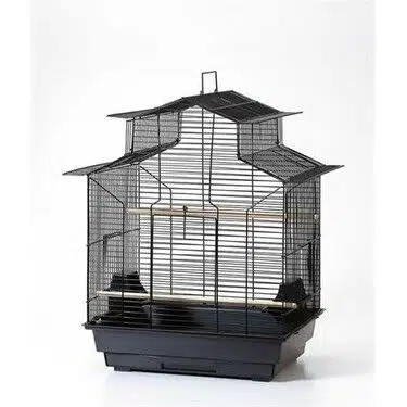 Papağan Kafesi Çin Çatılı Siyah Büyük Boy 47*36*62 1721AS