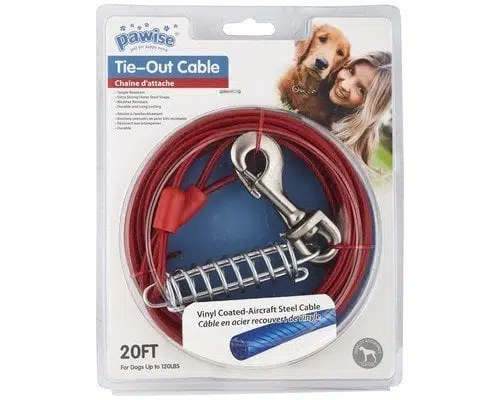 Pawise Köpek Yaylı Bahçe Bağlama Çelik Halatı 6m Kırmızı