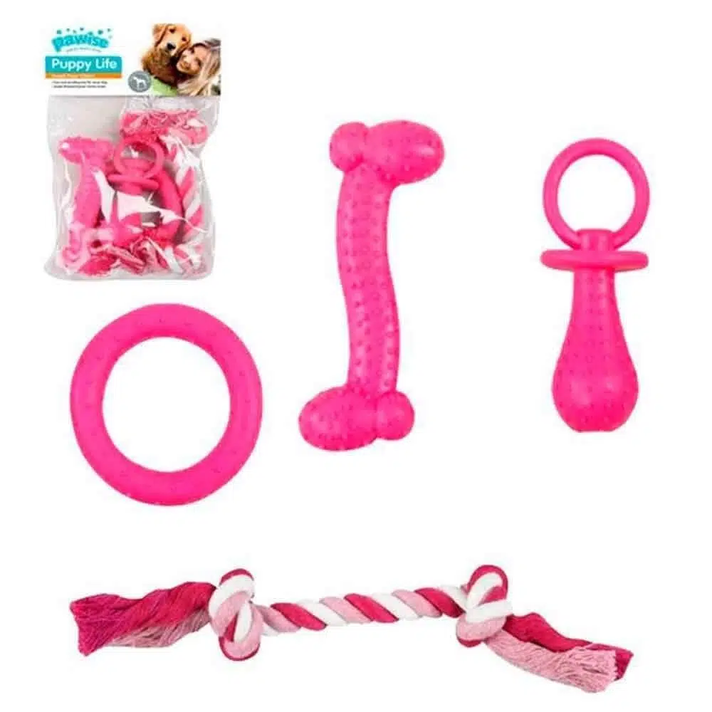 PAWISE OYUN. PUPPY LIFE DİŞ KAŞIMA SETİ PEMBE 14679