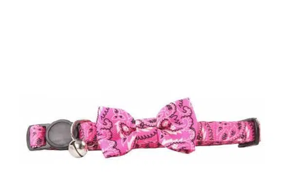 Pawise Papyonlu Kedi Tasması Pembe