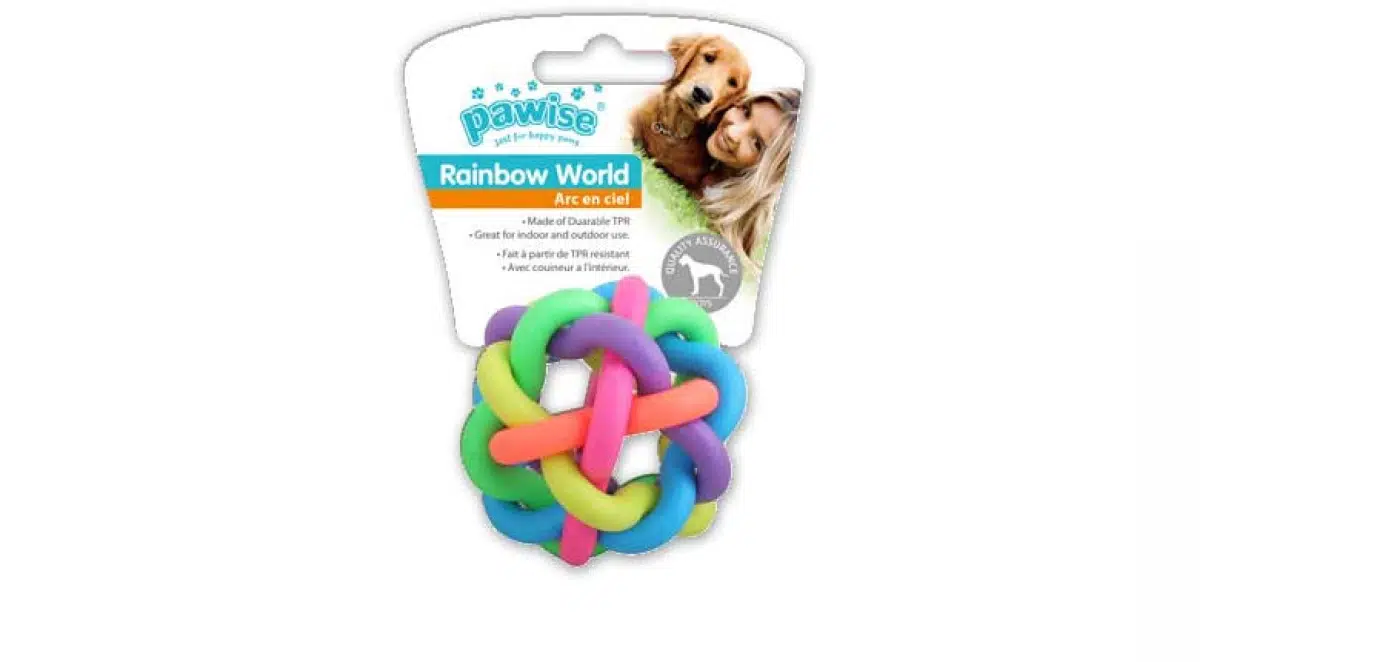 Pawise Rainbow Kauçuk Örgü Top 7.5 Cm Oyuncak