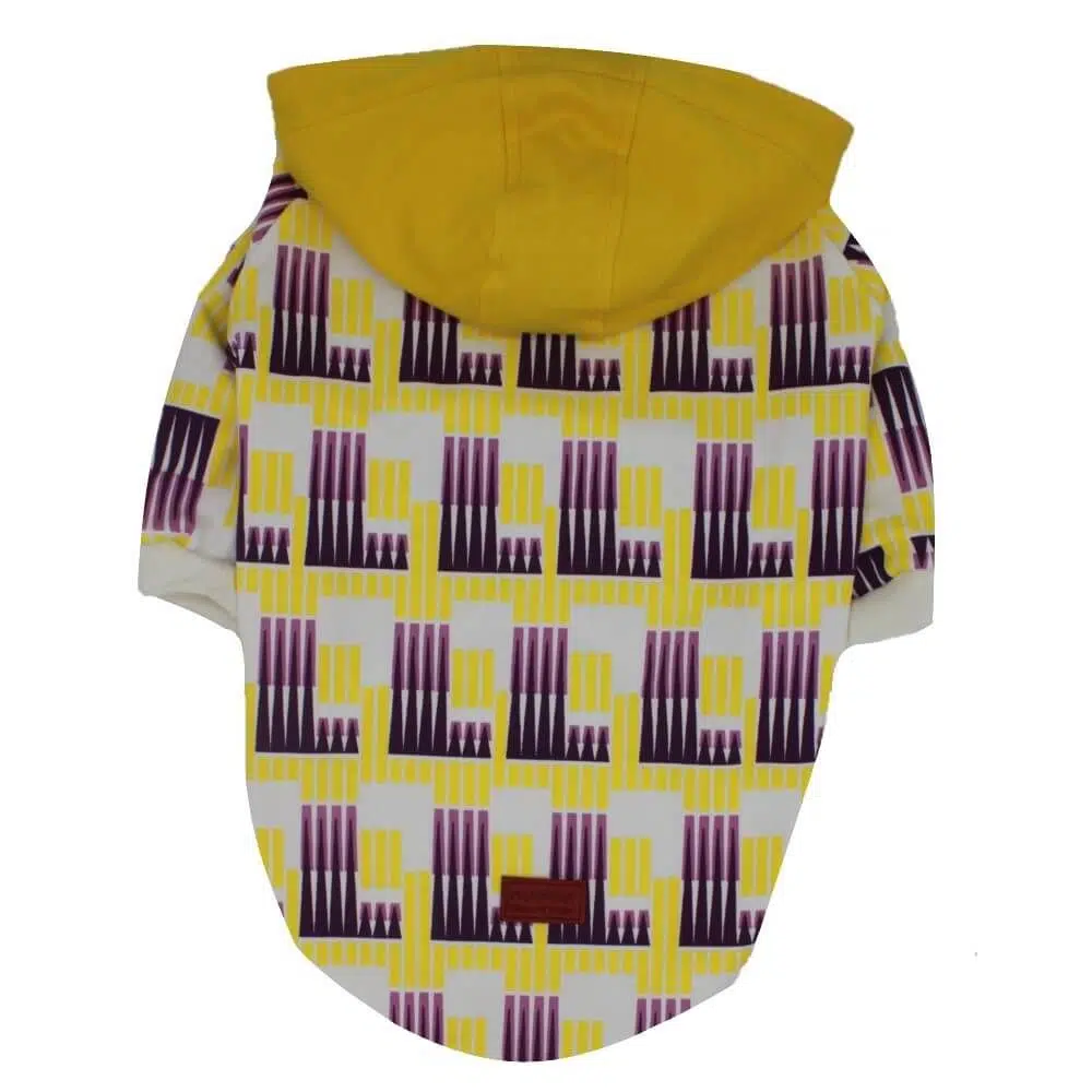 Pawstar Büyük Irk Köpek Sweati Sarı Mor Hoodie 22755 - 5XL