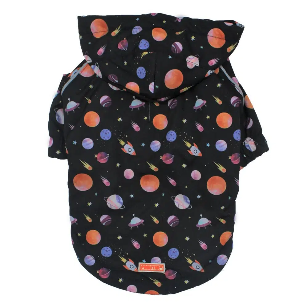 Pawstar Büyük Irk Köpek Yağmurluğu Kapşonlu Uzay Desen 22566 - 5XL