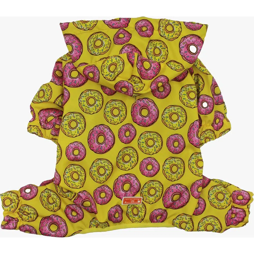 Pawstar Büyük Irk Köpek Yağmurluk Tulumu Kapşonlu Donut Desen 22513 - 3XL