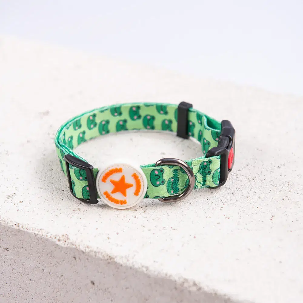 Pawstar Desenli Köpek Boyun Tasması Frog M 2*32-48 CM