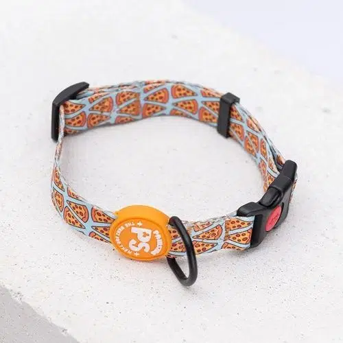 Pawstar Desenli Köpek Boyun Tasması Pizza M 2*32-48 CM