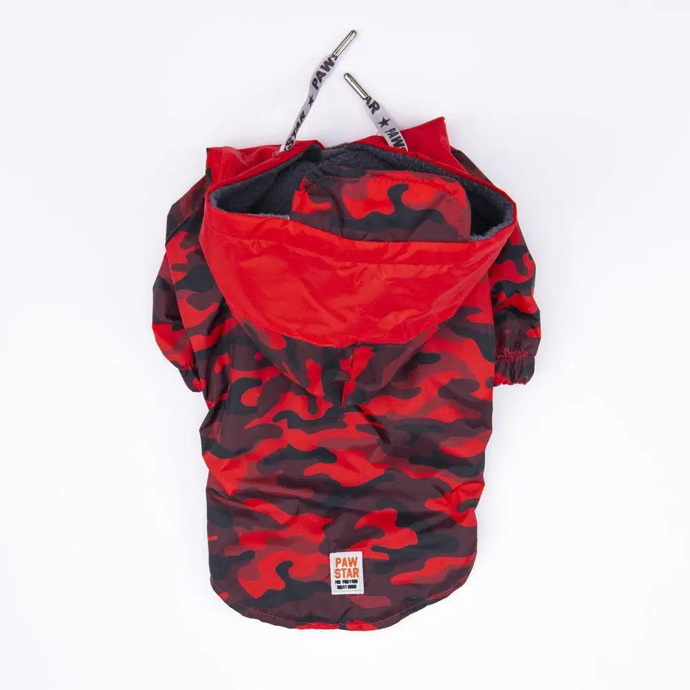 Pawstar Dijon Kırmızı Kamuflaj Büyük Irk Köpek Yağmurluğu 6XL 24565