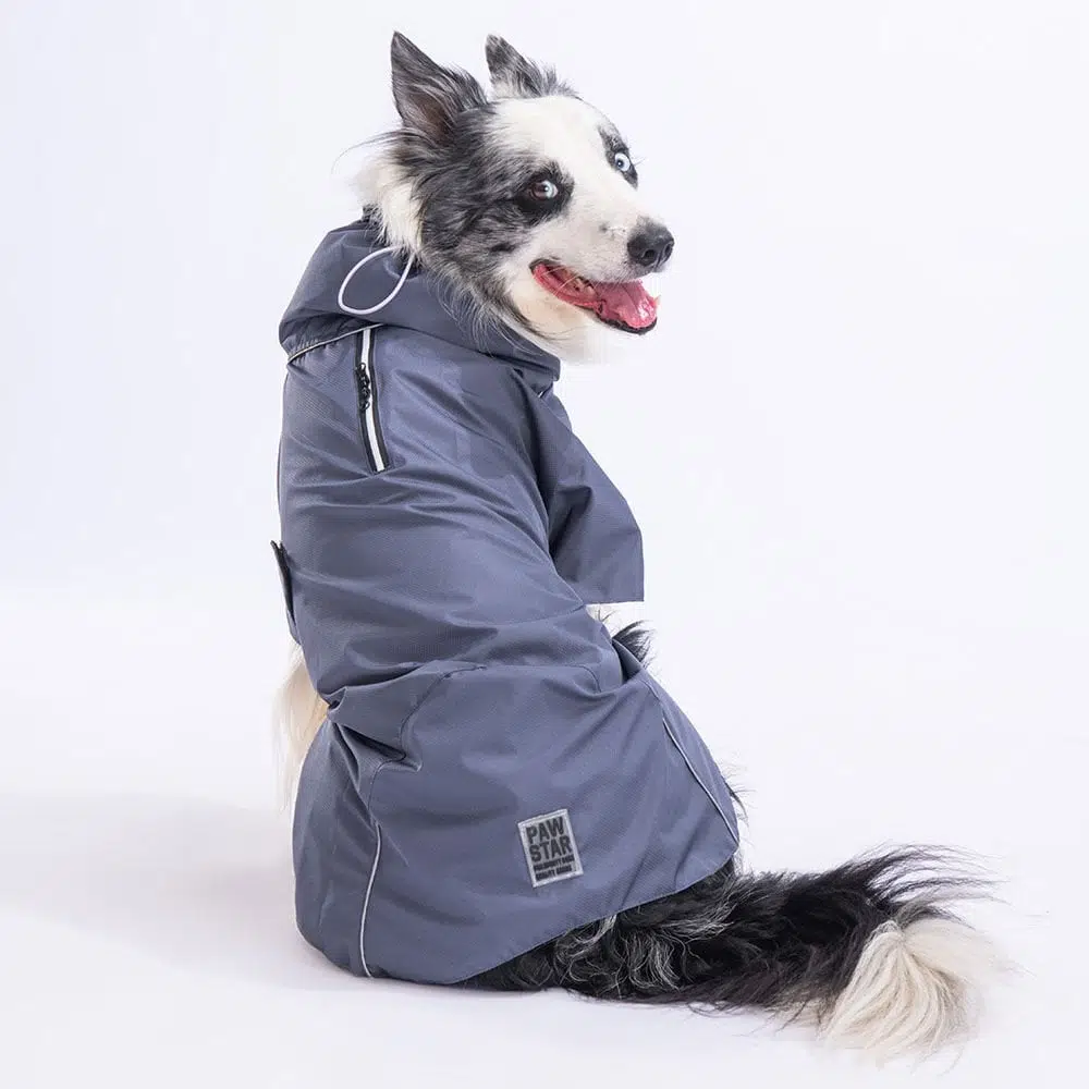 Pawstar Gri Colombia Büyük Irk Köpek Yağmurluğu S 23533