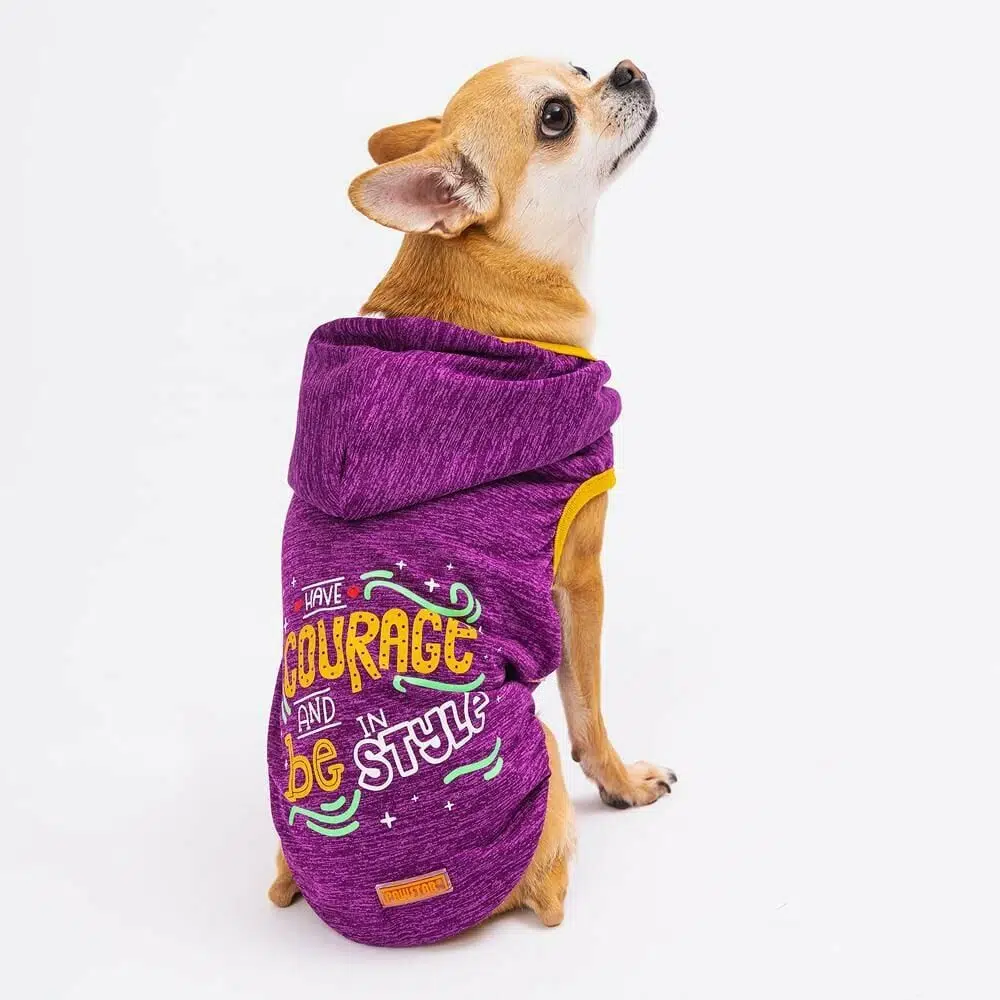 Pawstar Kapşonlu Köpek Tişörtü Mor Hooded M