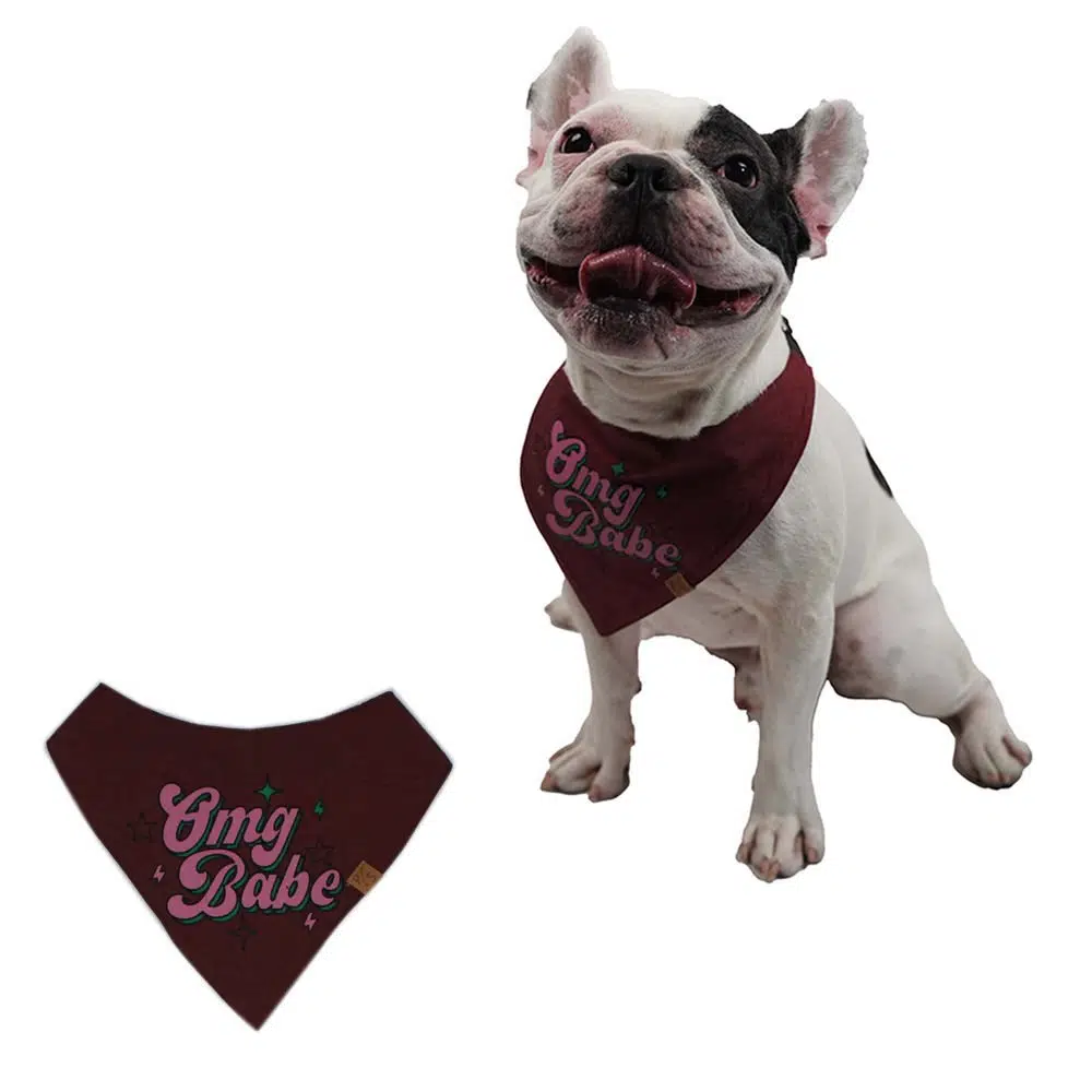 Pawstar Köpek Bandana Fular Bordo Omg Babe No:3