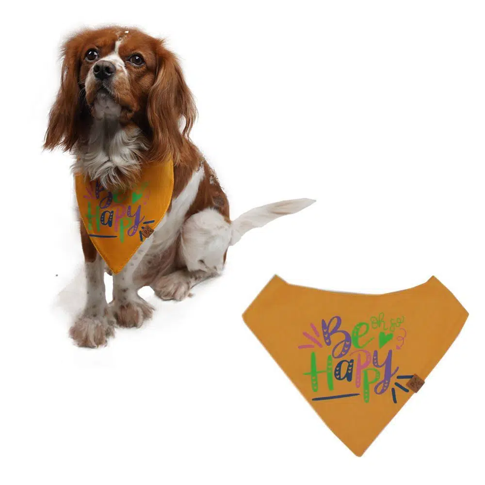 Pawstar Köpek Bandana Fular Sarı Be Happy No:2