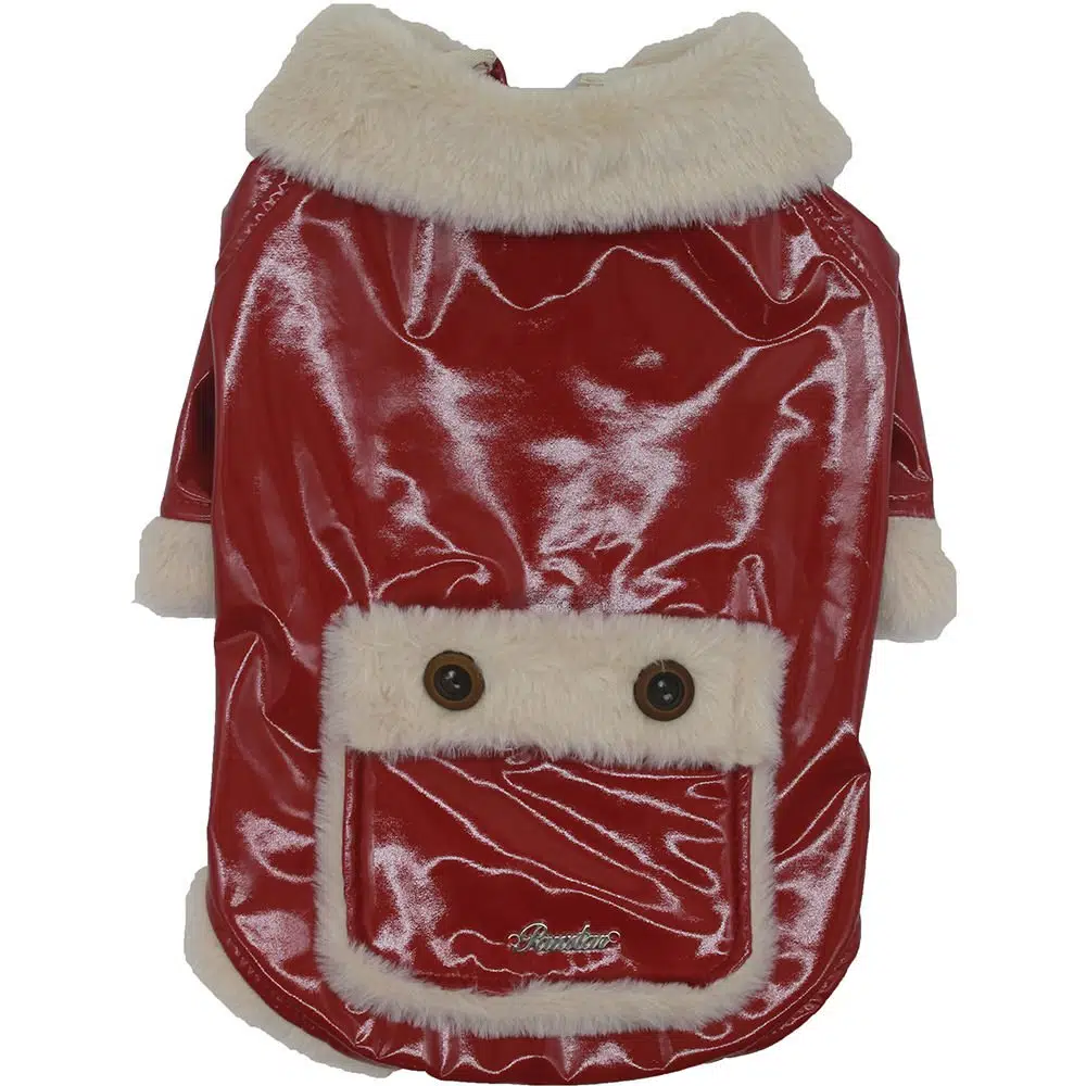 Pawstar Köpek Deri Montu Parlak Kırmızı 22209 - 2XL