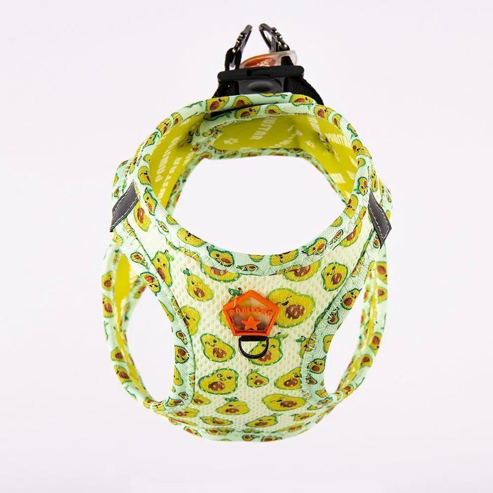 Pawstar Köpek Göğüs Tasması Avocado Desenli XL