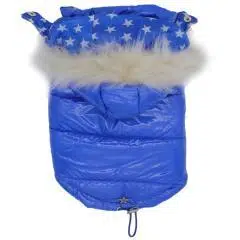 Pawstar Köpek Montu Kapşonlu Mavi Moncler S