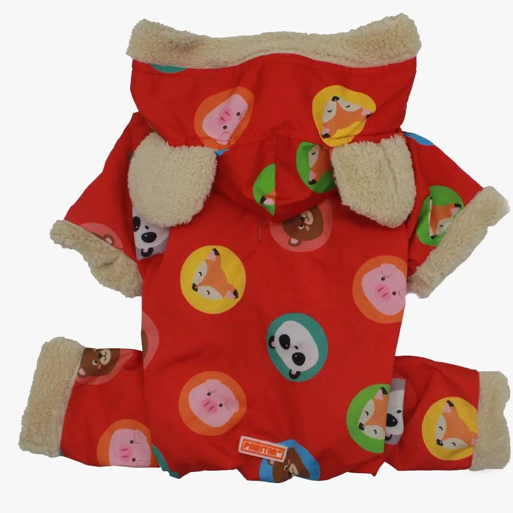 Pawstar Köpek Montu Kapşonlu Tulum Kırmızı 22501 - L