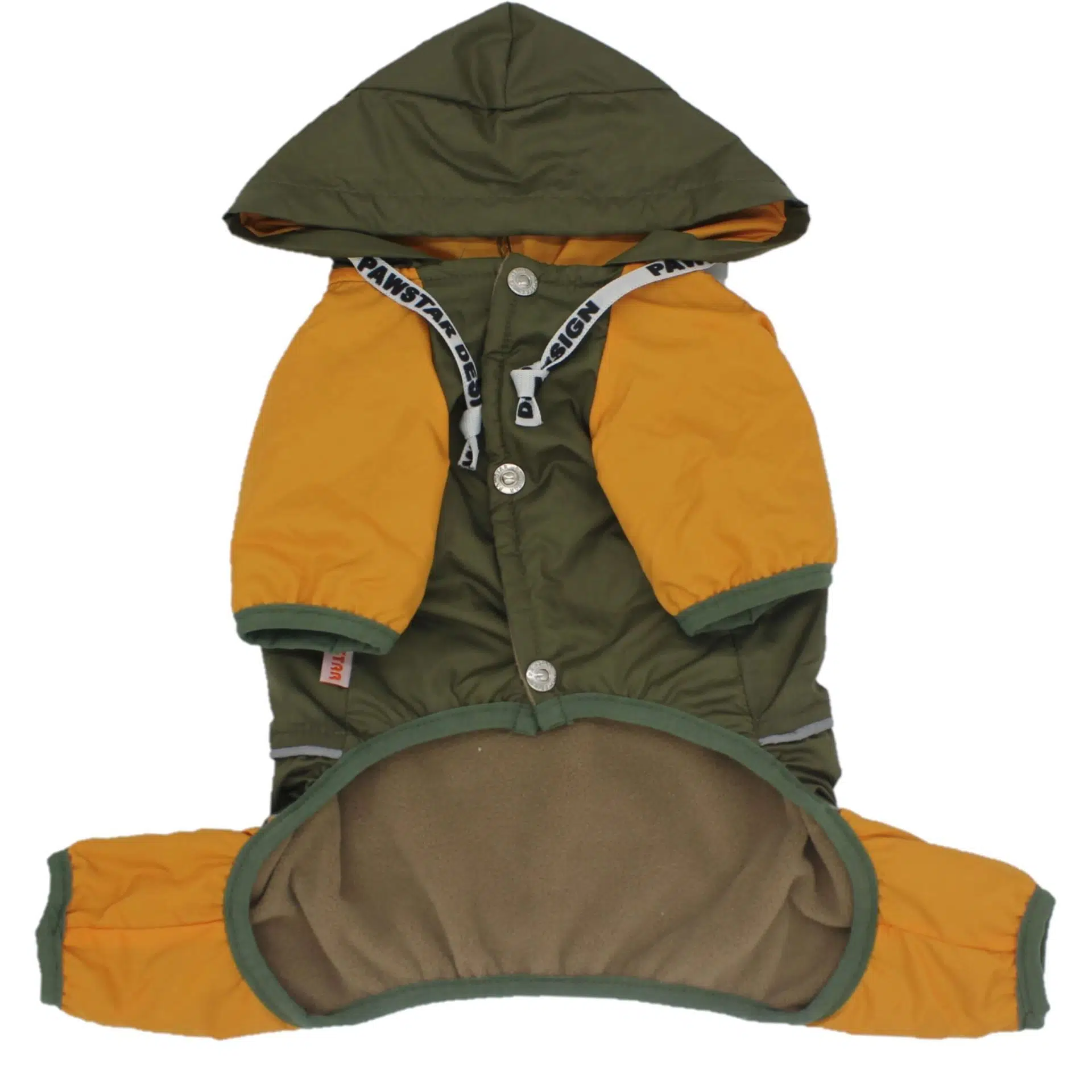 Pawstar Köpek Montu Tulum Kapşonlu Haki Sarı 21559 - S