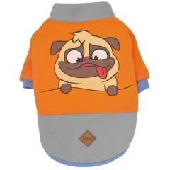 Pawstar Köpek Sweati Turuncu Pug Desen S