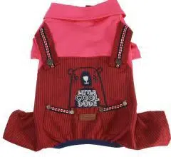 Pawstar Köpek Tulumu Bordo Pembe Cepli M