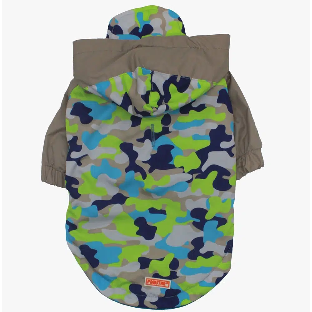 Pawstar Köpek Yağmurluğu Kapşonlu Bej Kamuflaj 22558 - 2XL