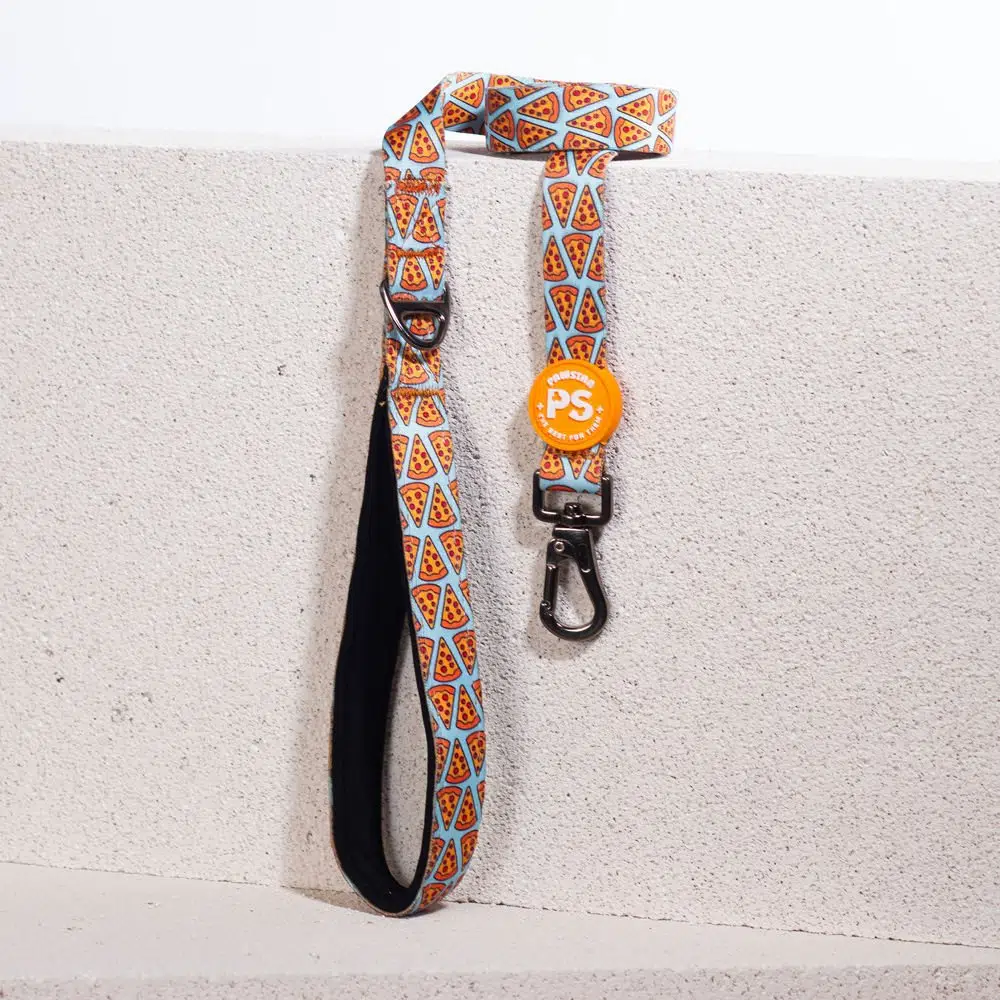 Pawstar Pizza Desenli Şerit Köpek Gezdirme Sevk Kayışı 2*120 Cm