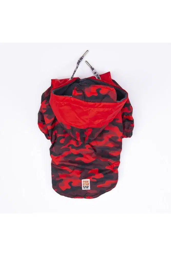 Pawstar Red Dijon Kırmızı Kamuflaj Köpek Yağmurluğu M