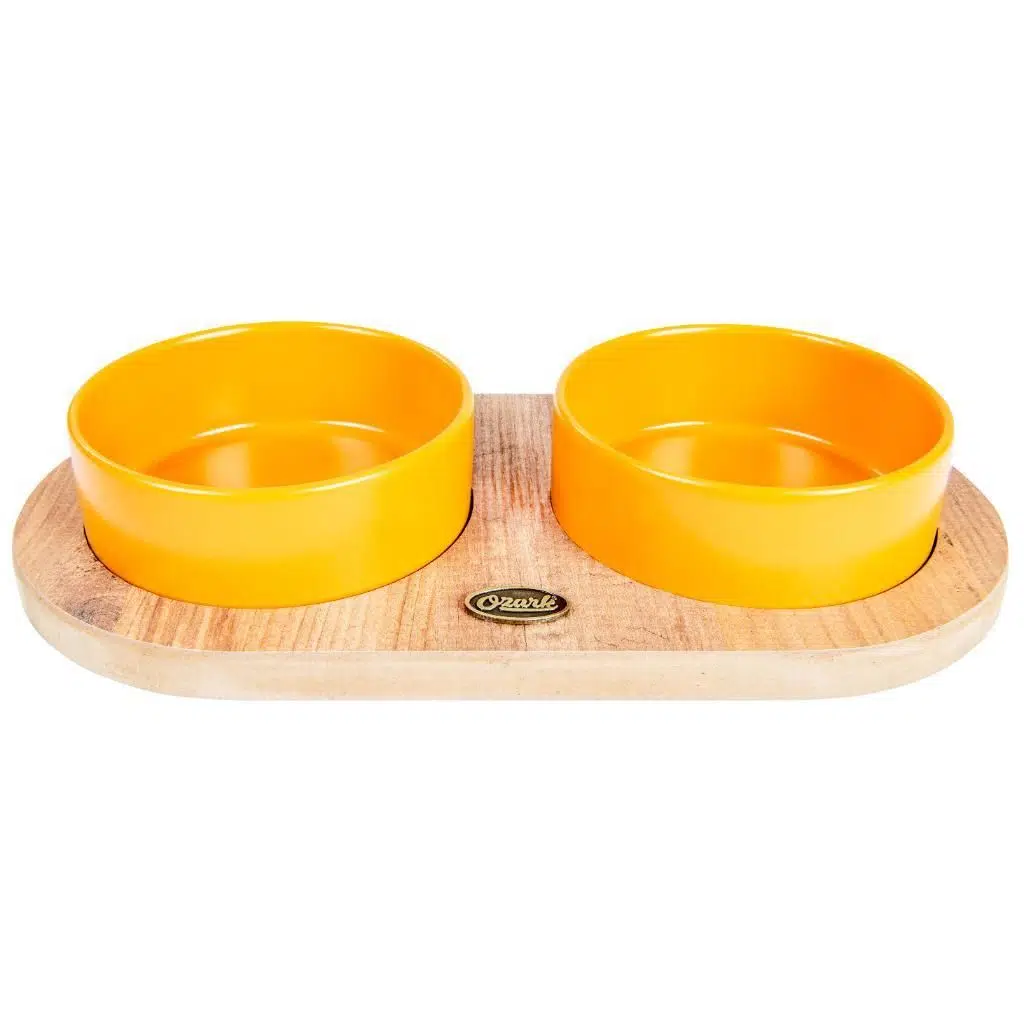 Petvoda Oval 2li Seramik Mama Kabı Hardal voda3003