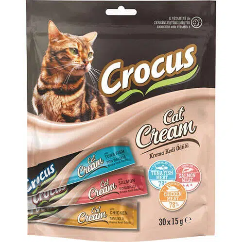 Crocus Multipack Krema Ek Besin Takviyesi Kedi Ödülü 30x15 Gr