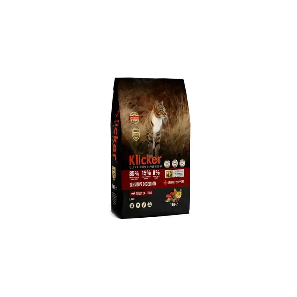 Klicker Sensitive Digestion Glutensiz Tahılsız Kuzulu Kedi Maması 1KG