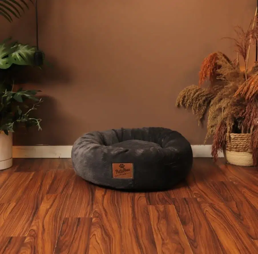 Puffy Paws Bagel Yuvarlak Peluş Kedi Köpek Yatağı M 52*52 Cm