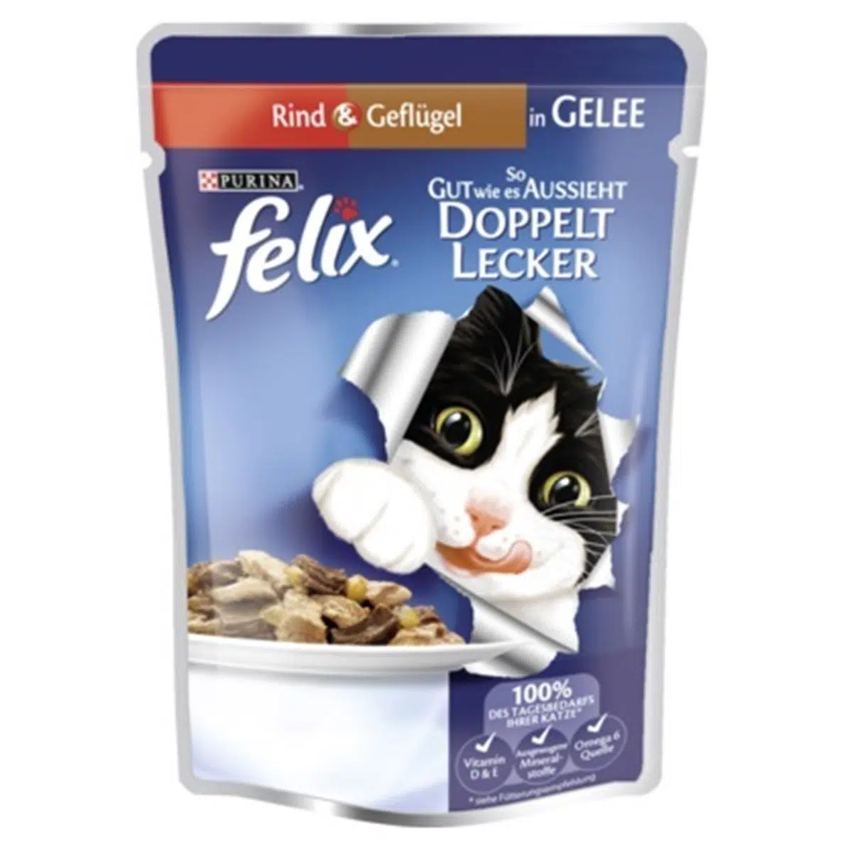 Purina Felix Çifte Lezzet Sığır Etli Tavuklu Kedi Konservesi 85 Gr