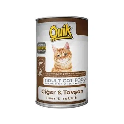 Quik Ciğerli Ve Tavşan Etli Konserve Kedi Maması 415 gr