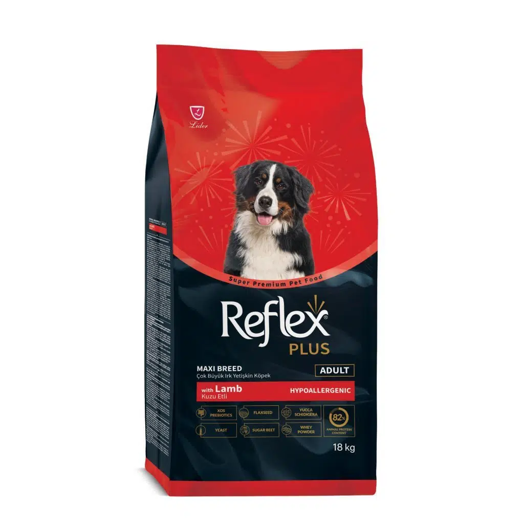 REFLEX PLUS MAXI ADULT LAMP & RICE 18 KG