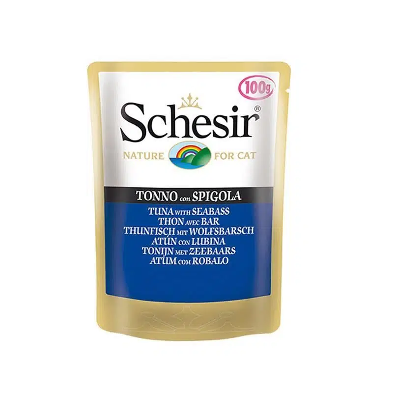 Schesir Punch Ton Balıklı ve Levrekli Yetişkin Kedi Konservesi 100 gr