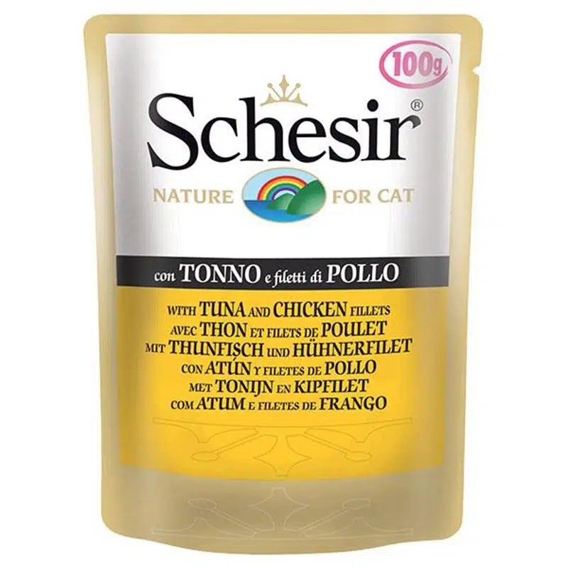 Schesir Punch Ton Balıklı ve Tavuklu Yetişkin Kedi Konservesi 100 gr